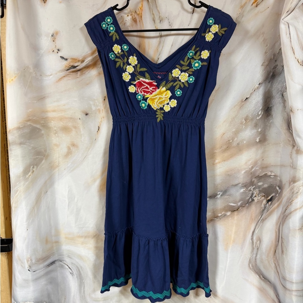 Johnny Was Embroidered Floral Swing Dress